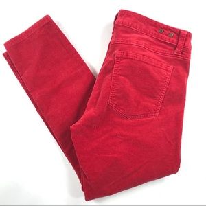 CAbi 3136 Super Skinny Red Corduroy Pants Sz 8
